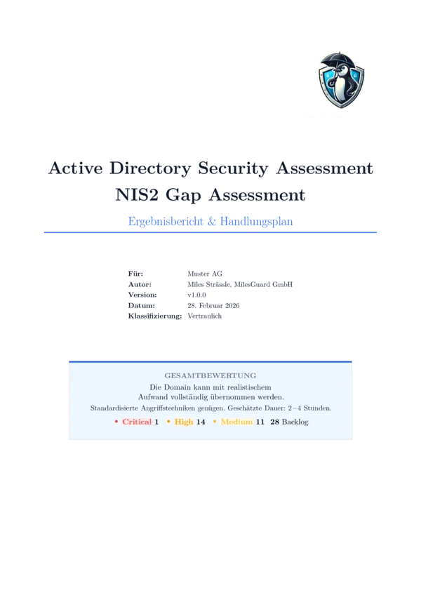 Cover: AD Security & NIS2 Assessment